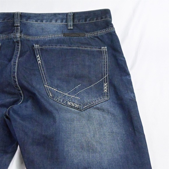 B Tuff 42 x 32 Country Road Bootcut Dark Wash Bold Stitch‎ Denim Jeans - Picture 5 of 7